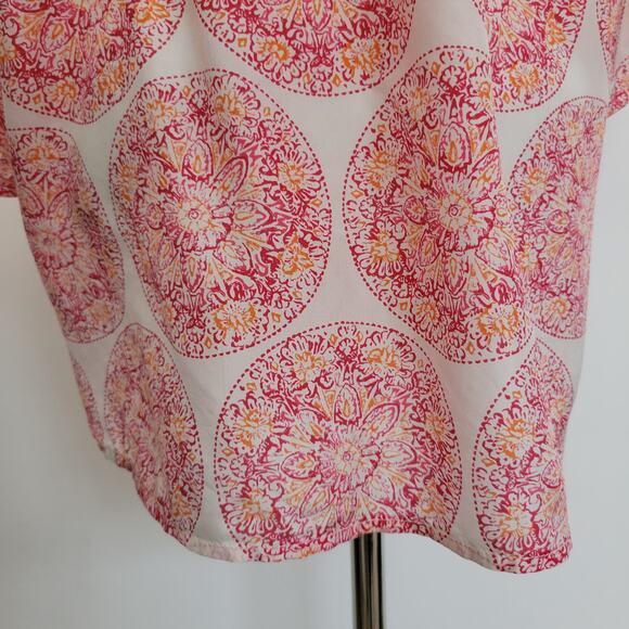 Calypso St. Barth Target Silk Blouse Crochet Pink Medallion Women Medium - Picture 7 of 13